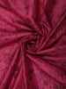 Deep Wine Maroon Leaf Printed Design Banarasi Saree with Zari Border