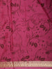 Deep Wine Maroon Leaf Printed Design Banarasi Saree with Zari Border