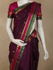 Deep Wine Maroon Paisley Butta Woven Design Kanchipuram Silk Saree with Contrast Zari Border