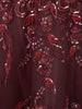 Deep Wine Maroon Sequins and Beads Embroidered Design Organza Party Wear Gown