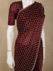 Deep Wine Maroon Stone Embellished Design Space Silk Party Wear Saree