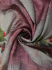 Deep Wine Mauve Birds Motif Printed Design Semi Tussar Saree