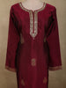 Deep Wine Paisley Butta Zari Woven Design Semi Silk Salwar Suit