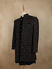 Deep Wine Paisley Self Woven Design Velvet Men Sherwani Suit