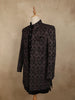 Deep Wine Paisley Self Woven Design Velvet Men Sherwani Suit