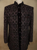 Deep Wine Paisley Self Woven Design Velvet Men Sherwani Suit