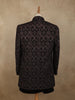 Deep Wine Paisley Self Woven Design Velvet Men Sherwani Suit
