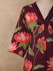 Deep Wine Plum Purple Floral Printed Design Cotton Salwar Suit with Dupatta