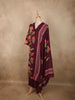 Deep Wine Plum Purple Floral Printed Design Cotton Salwar Suit with Dupatta