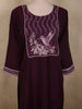 Deep Wine Plum Purple Bird Motif Printed Design Cotton Palazzo Suit with Floral Dupatta