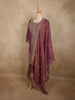 Deep Wine Plum Purple Zari Embroidered Design Tissue Organza Sharara Suit With Dupatta