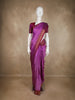 Deep Wine Purple Butta Woven Design Pure Kanchipuram Silk Saree with Contrast Border