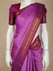 Deep Wine Purple Butta Woven Design Pure Kanchipuram Silk Saree with Contrast Border