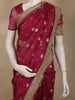 Deep Wine Purple Floral Butta Zari Woven Design Tissue Saree with Designer Lace Border
