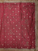Deep Wine Purple Floral Butta Zari Woven Design Tissue Saree with Designer Lace Border