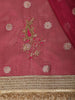 Deep Wine Purple Floral Butta Zari Woven Design Tissue Saree with Designer Lace Border