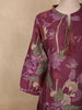 Deep Wine Purple Floral Printed Design Cotton Co-ord Set