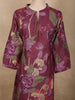 Deep Wine Purple Floral Printed Design Cotton Co-ord Set