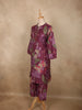 Deep Wine Purple Floral Printed Design Cotton Co-ord Set