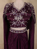 Deep Wine Purple Floral Sequins And Beads Embroidered Design Satin Skirt Top