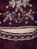 Deep Wine Purple Floral Sequins And Beads Embroidered Design Satin Skirt Top