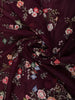Deep Wine Purple Floral Sequins and Beads Embroidered Design Net Designer Saree with Scalloped Border