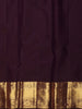 Deep Wine Purple Floral Zari Woven Design Pure Kanchipuram Silk Saree with Big Zari Border