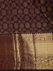 Deep Wine Purple Floral Zari Woven Design Pure Kanchipuram Silk Saree with Big Zari Border