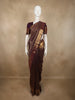 Deep Wine Purple Floral Zari Woven Design Pure Kanchipuram Silk Saree with Big Zari Border