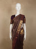 Deep Wine Purple Floral Zari Woven Design Pure Kanchipuram Silk Saree with Big Zari Border