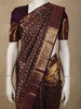 Deep Wine Purple Floral Zari Woven Design Pure Kanchipuram Silk Saree with Big Zari Border
