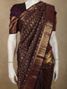 Deep Wine Purple Floral Zari Woven Design Pure Kanchipuram Silk Saree with Big Zari Border