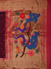 Deep Wine Purple Paisley Butta Zari Woven Design Pure Banarasi Silk Saree with Contrast Zari Border