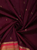 Deep Wine Purple Paisley Butta Zari Woven Design Pure Banarasi Silk Saree with Contrast Zari Border