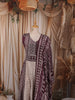 Deep Wine Purple Floral Printed and Mirror Embroidered Design Crepe Palazzo Suit with Matching  Dupatta