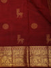 Deep Wine Red Butta Zari Woven Design Pure Kanchipuram Silk Saree with  Zari Border