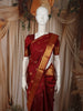 Deep Wine Red Butta Zari Woven Design Pure Kanchipuram Silk Saree with  Zari Border