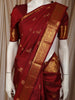Deep Wine Red Butta Zari Woven Design Pure Kanchipuram Silk Saree with  Zari Border
