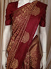 Deep Wine Red Floral Zari Woven Design Pure Kanchipuram Silk Saree with Butta Zari Border
