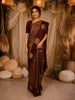 Deep Wine Red Floral Zari Woven Design Pure Kanchipuram Silk Saree with Butta Zari Border