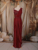 Deep Wine Red Heavy Beads Embroidered Design Shimmer Ready To Wear Saree with Designer Blouse