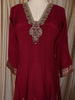 Deep Wine Red Sequins and Zardozi Embroidered Design Silk Fancy Wear Palazzo Suit with Matching Dupatta