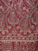 Deep Wine Rose Floral Sequins Embroidered Design Georgette Palazzo Suit with Dupatta