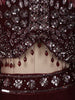 Deep Wine Sequins and Beads Embroidered Design Net Lehenga With Cape Dupatta