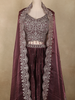Deep Wine Sequins and Beads Embroidered Design Organza Bridesmaid Lehenga with Dupatta