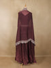 Deep Wine Sequins and Beads Embroidered Design Organza Bridesmaid Lehenga with Dupatta