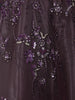Deep Wine Purple Sequins and Beads Embroidered Design Organza Party Wear Gown