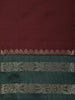 Deep Wine Solid Design Semi Silk Fancy Saree with Contrast Zari Border