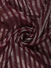 Deep Wine Striped Zari Woven Design Pure Organza Saree with Designer Border