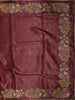Deep Wine Striped Zari  Woven Design Pure Tissue Fancy Saree with Lace Border